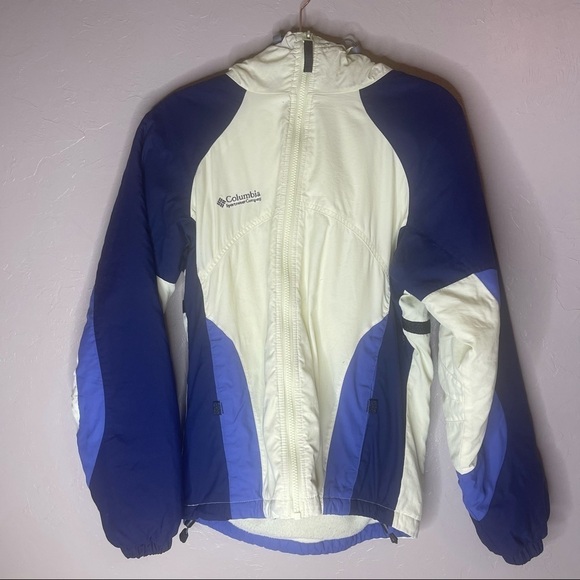 Columbia Jacket Coat Medium Womens Green Teal Hood Zip Weatherproof - Picture 1 of 11